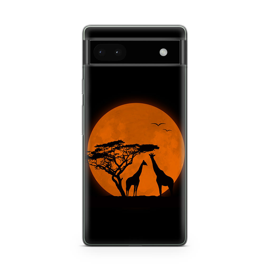 Giraffes Silhouette Google Pixel 6a Case