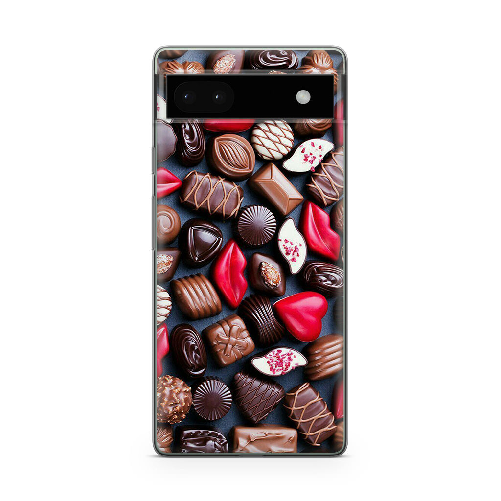 I Love Choco Pattern Google Pixel 6a Case