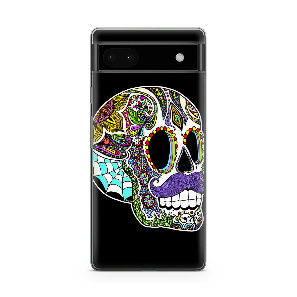 Mustache Sugar Skull Google Pixel 6a Case