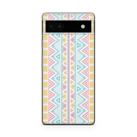 Peach Aztec Pattern Google Pixel 6a Case