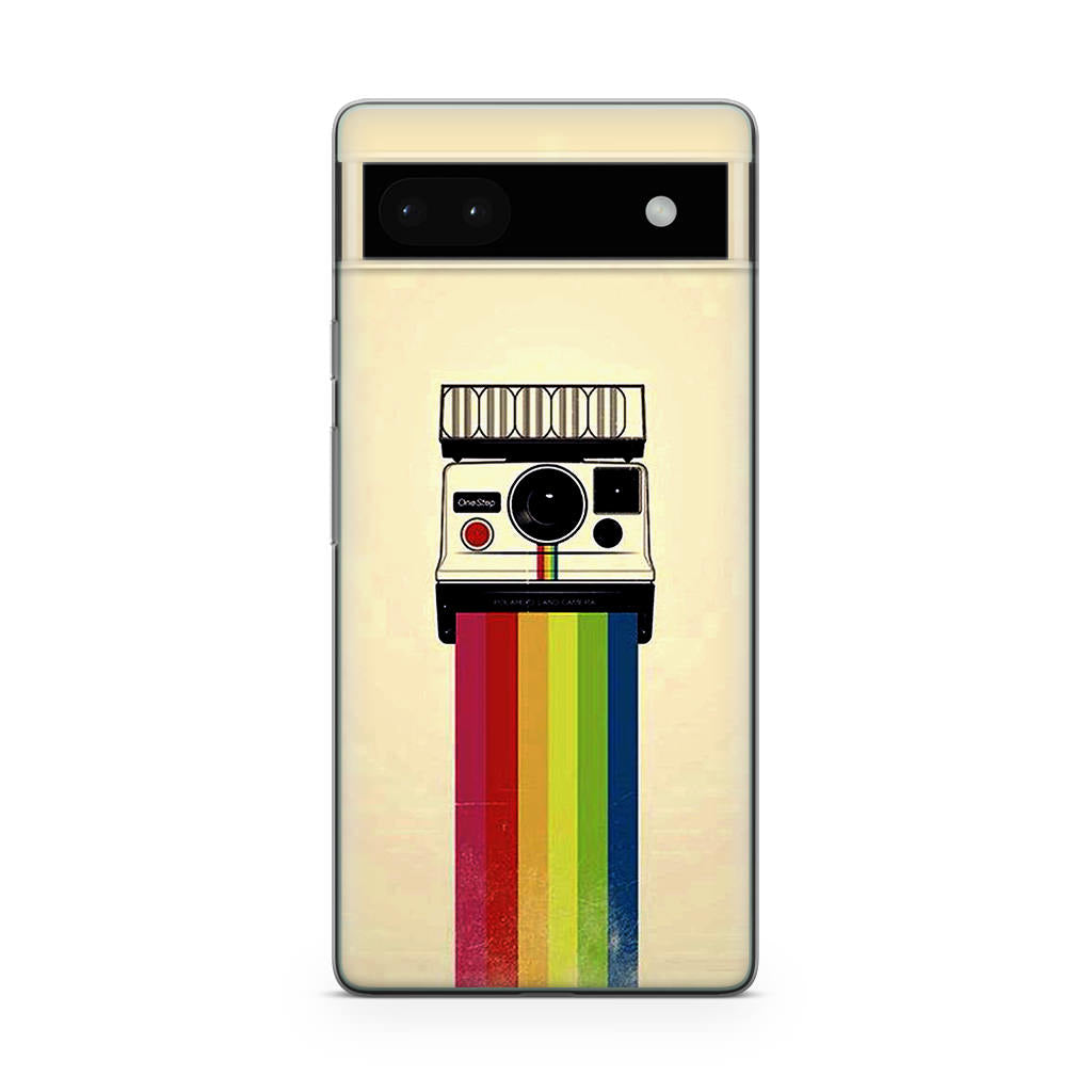 Polaroid Camera Colorful Rainbow Google Pixel 6a Case