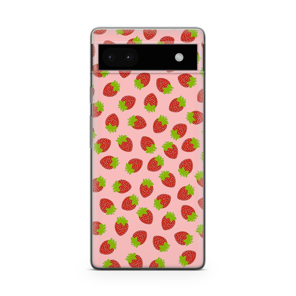 Strawberries Pattern Google Pixel 6a Case