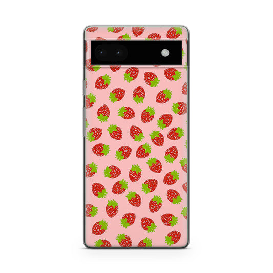 Strawberries Pattern Google Pixel 6a Case