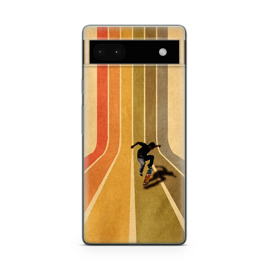 Vintage Skateboard On Colorful Stipe Runway Google Pixel 6a Case