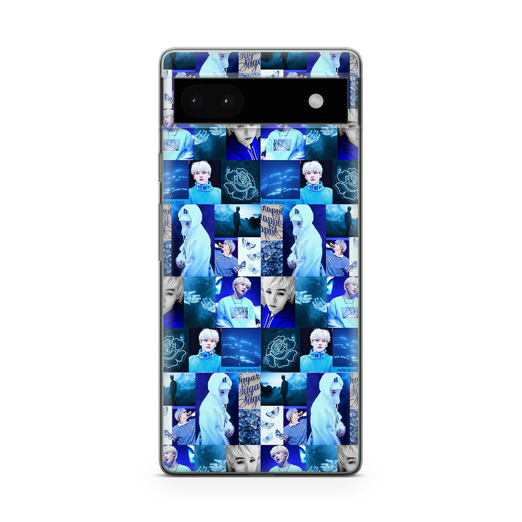 BTS Suga Blue Aesthetic Collage Google Pixel 6a Case