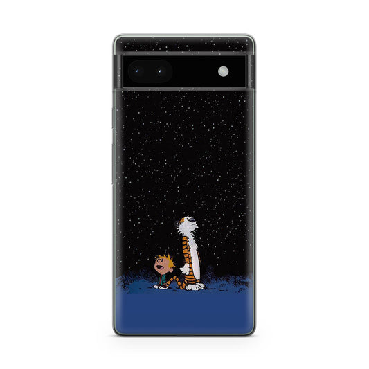 Calvin and Hobbes Space Google Pixel 6a Case