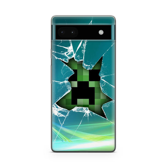 Creeper Glass Broken Green Google Pixel 6a Case