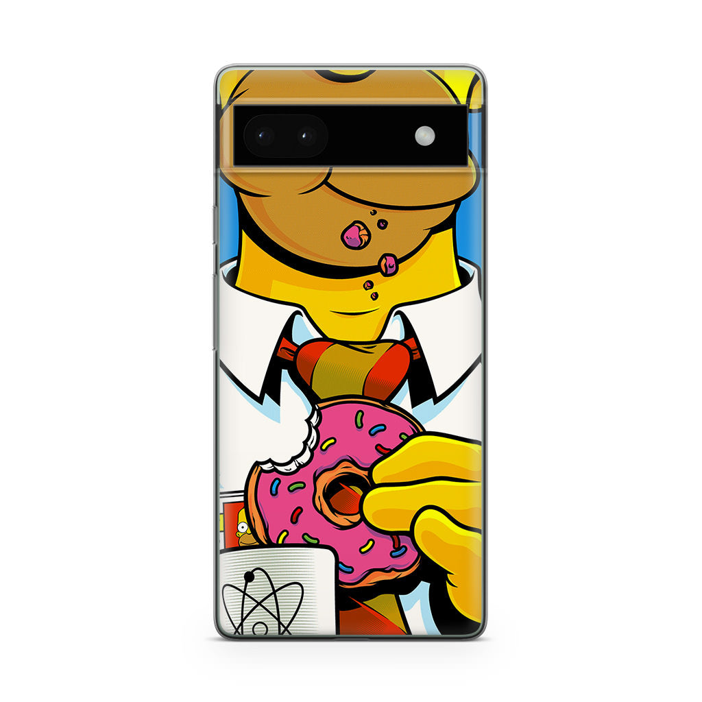 Homer Eats Donut Google Pixel 6a Case