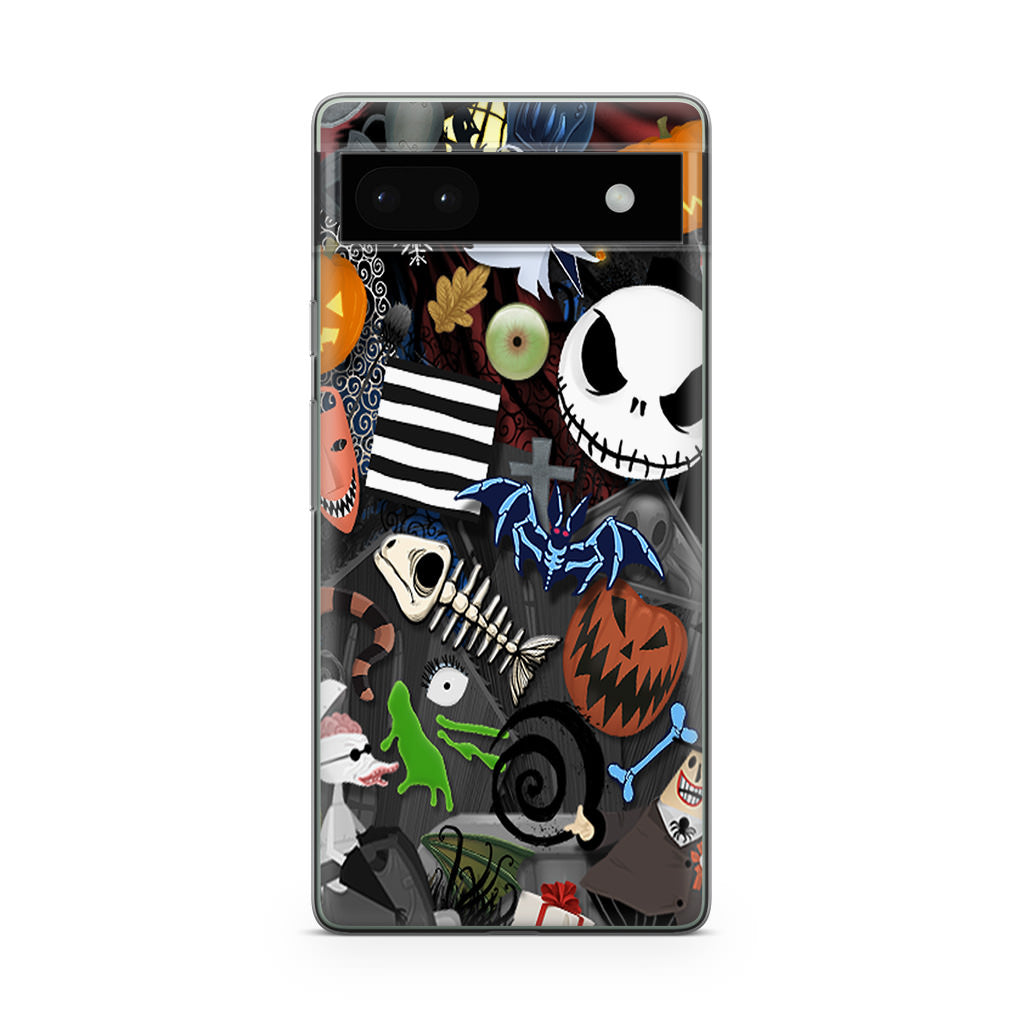 Nightmare Before Chrismast Collage Google Pixel 6a Case