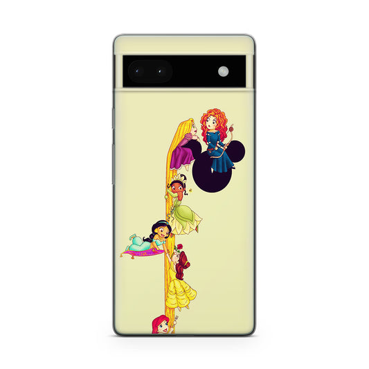 Princesses Climbing Rapunzel's Hair Google Pixel 6a Case