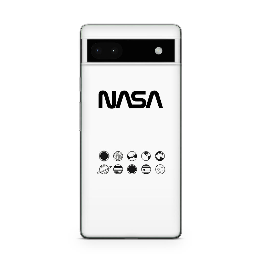 NASA Minimalist White Google Pixel 6a Case