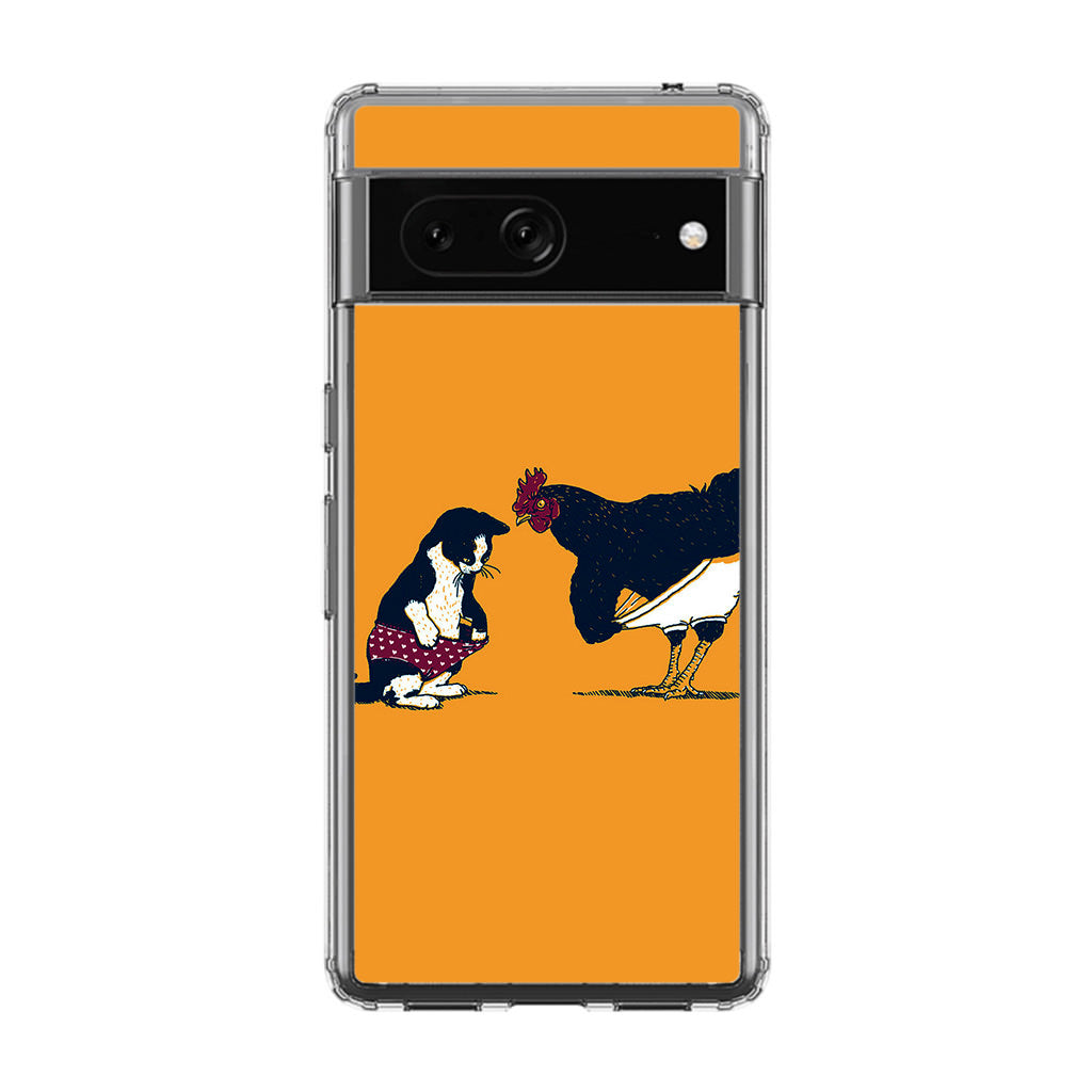 Cat Chicken Yellow Underwear Cute Google Pixel 7 Case