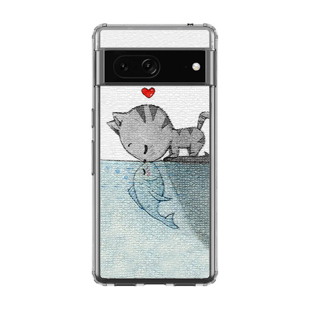 Cat Fish Kisses Google Pixel 7 Case