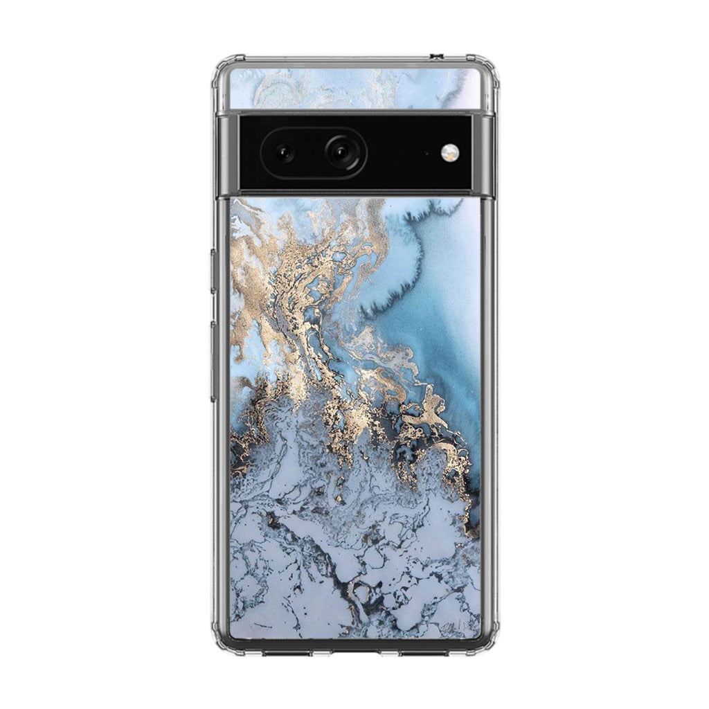 Golden Azure Marble Google Pixel 7 Case