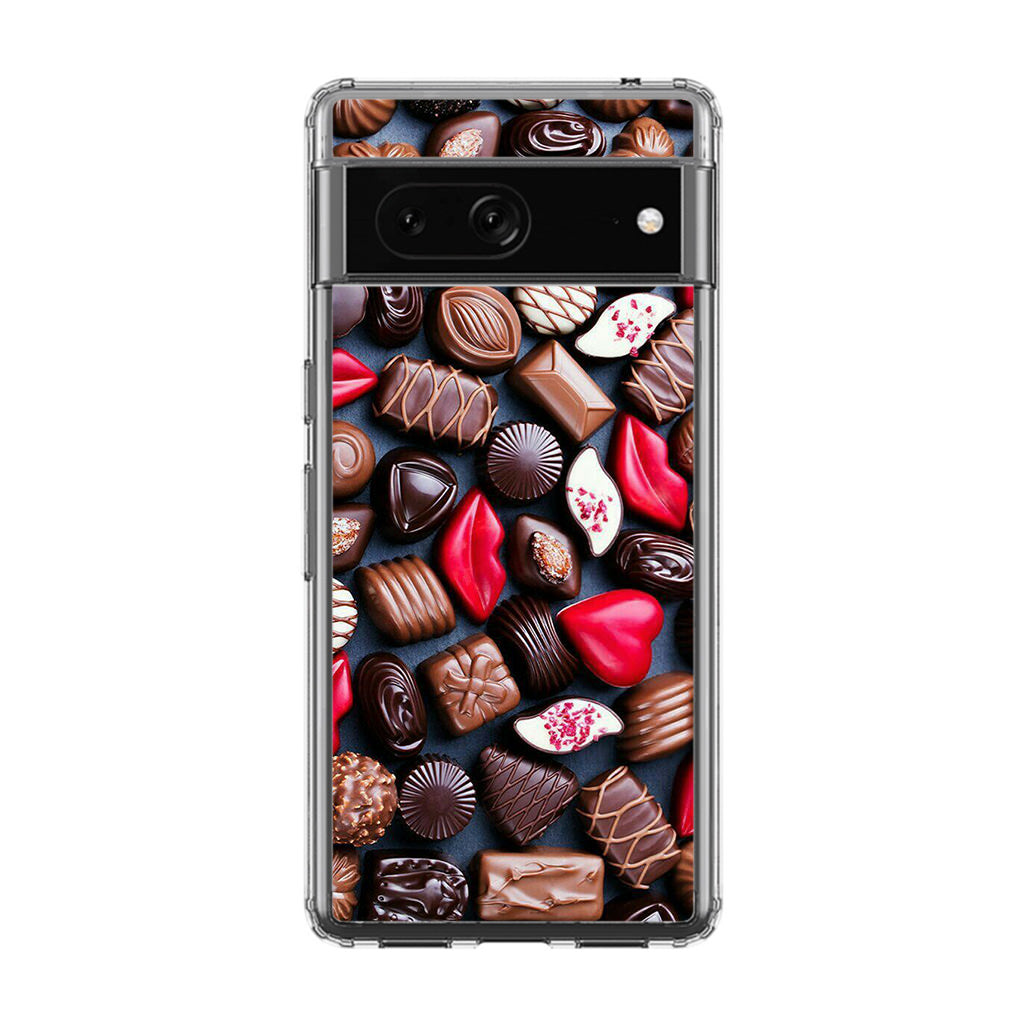 I Love Choco Pattern Google Pixel 7 Case