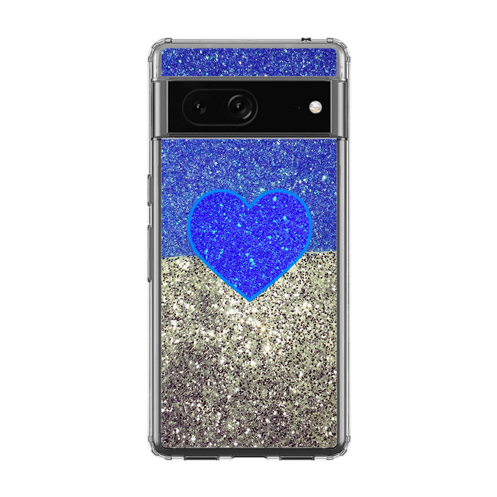 Love Glitter Blue and Grey Google Pixel 7 Case