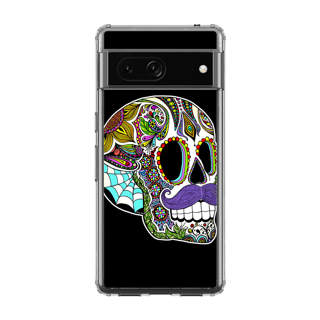 Mustache Sugar Skull Google Pixel 7 Case