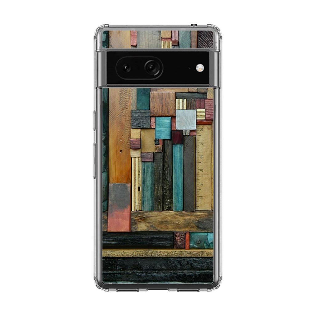 Painted Abstract Wood Sculptures Google Pixel 7 Case