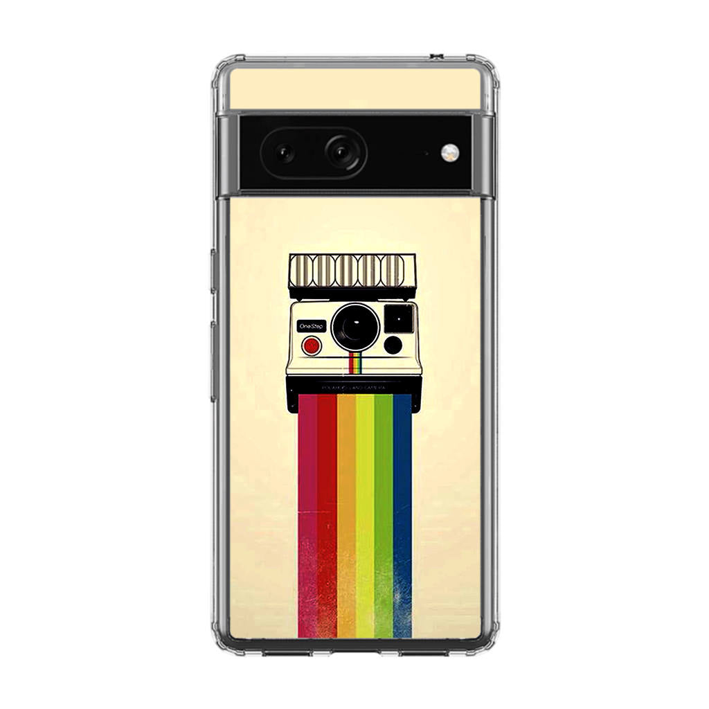 Polaroid Camera Colorful Rainbow Google Pixel 7 Case