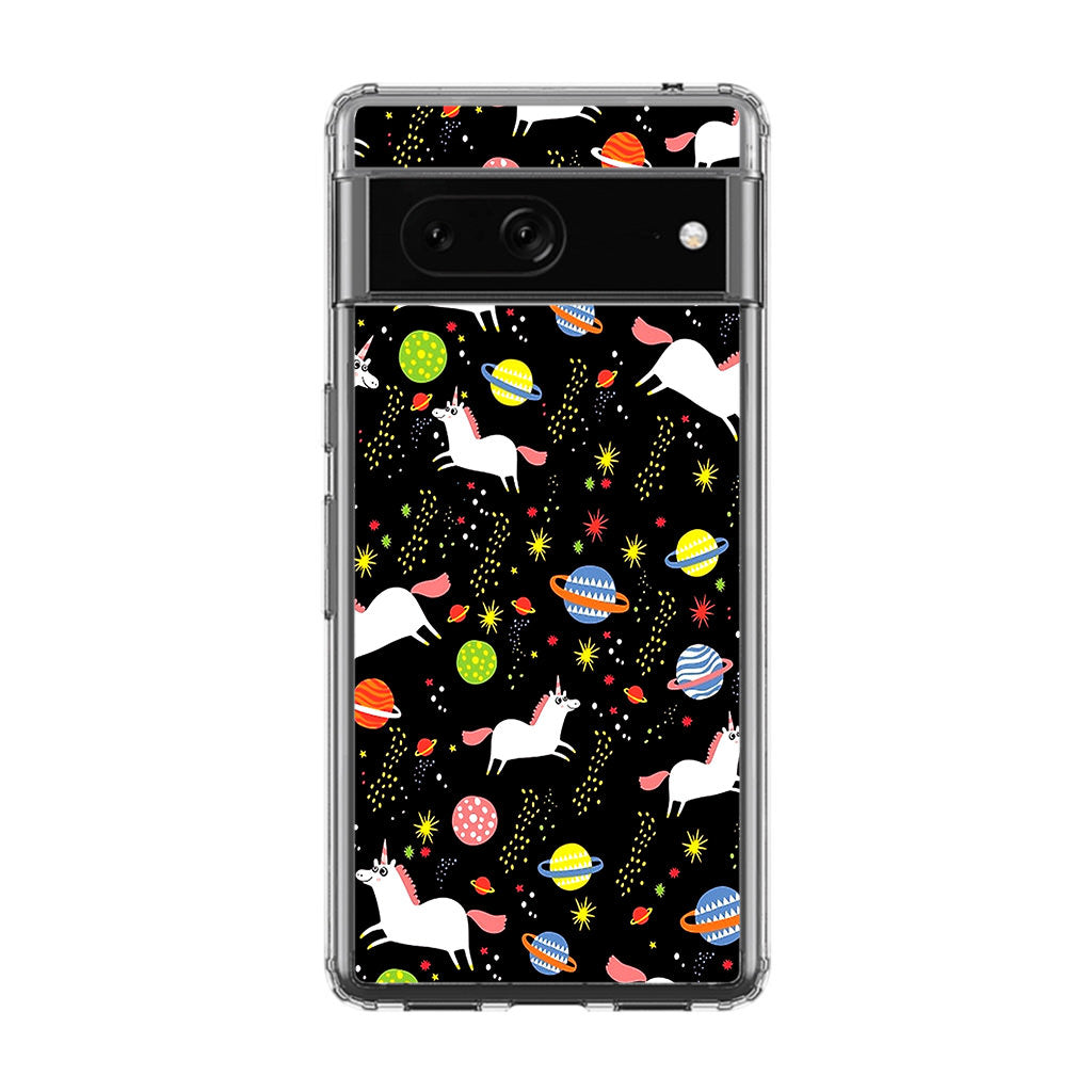 Space Unicorn Pattern Google Pixel 7 Case