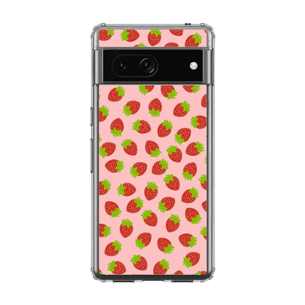 Strawberries Pattern Google Pixel 7a Case