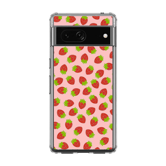 Strawberries Pattern Google Pixel 7a Case