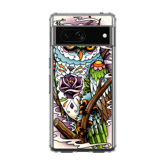 Sugar Skull Owl Tattoo Google Pixel 7a Case