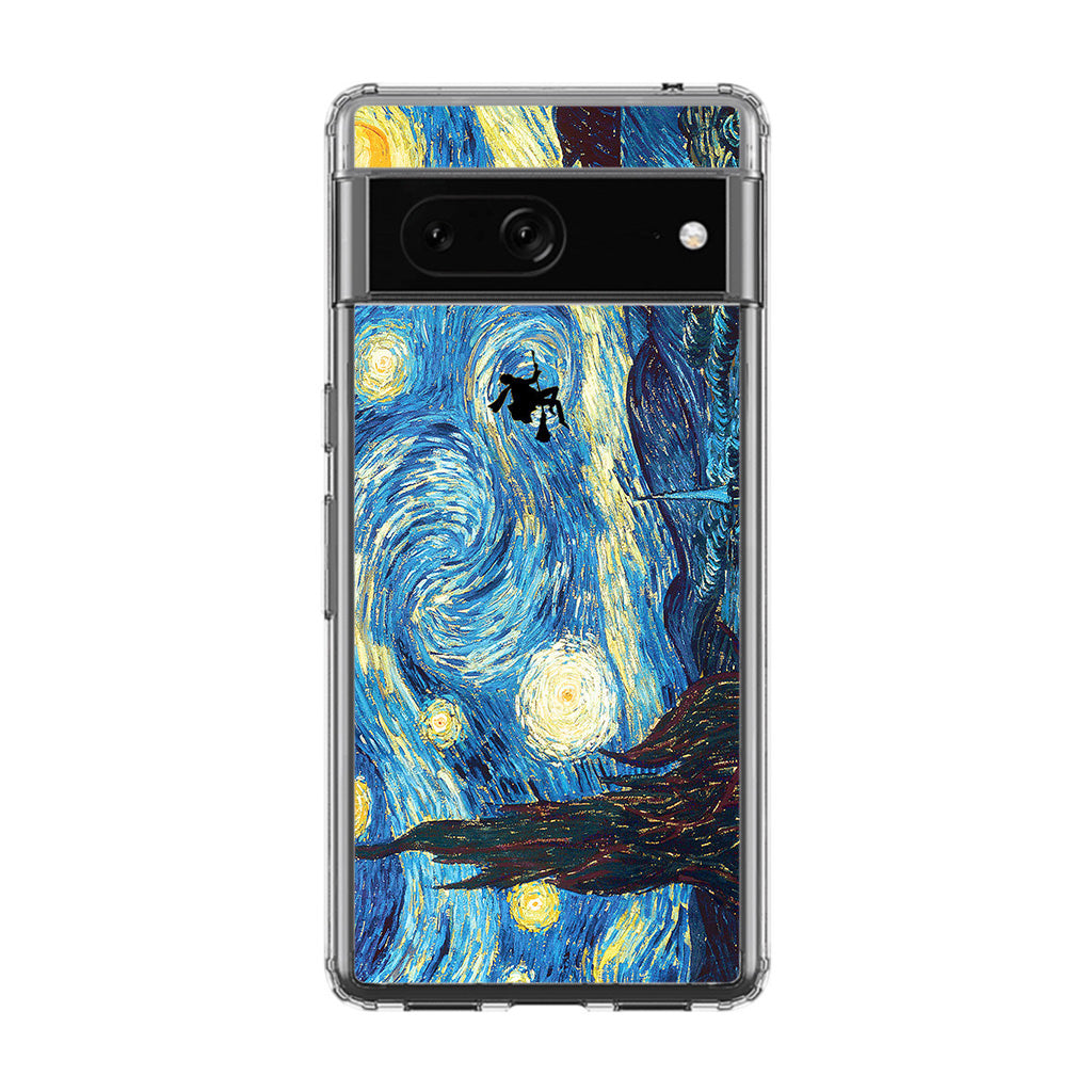 Witch on The Starry Night Sky Google Pixel 7 Case