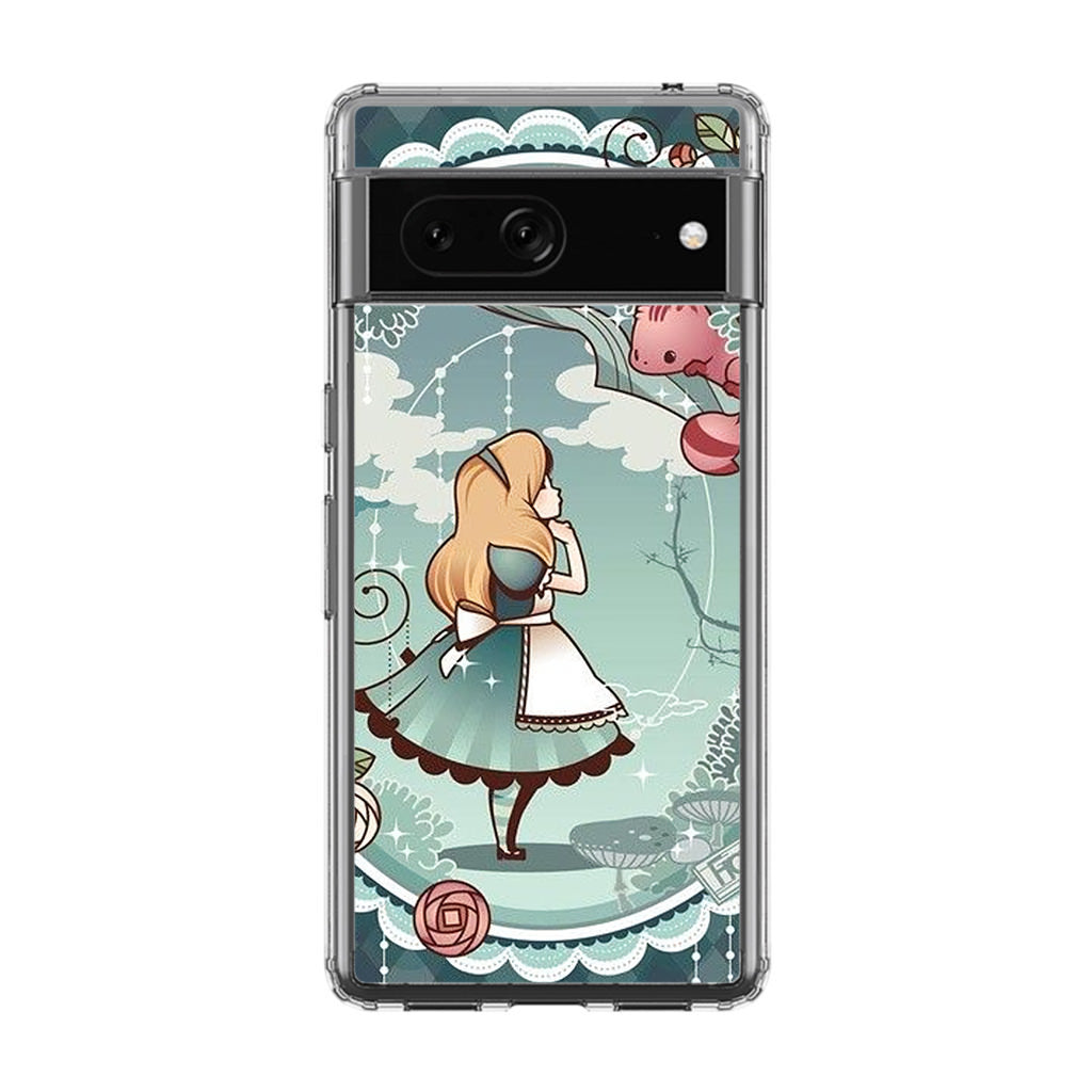 Alice And Cheshire Cat Poster Google Pixel 7 Case