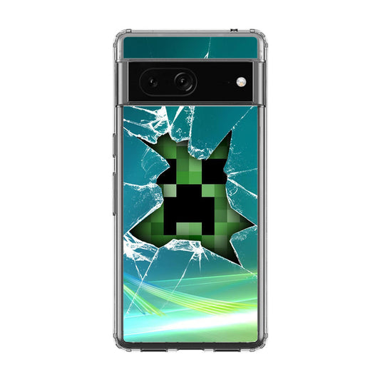 Creeper Glass Broken Green Google Pixel 7 Case