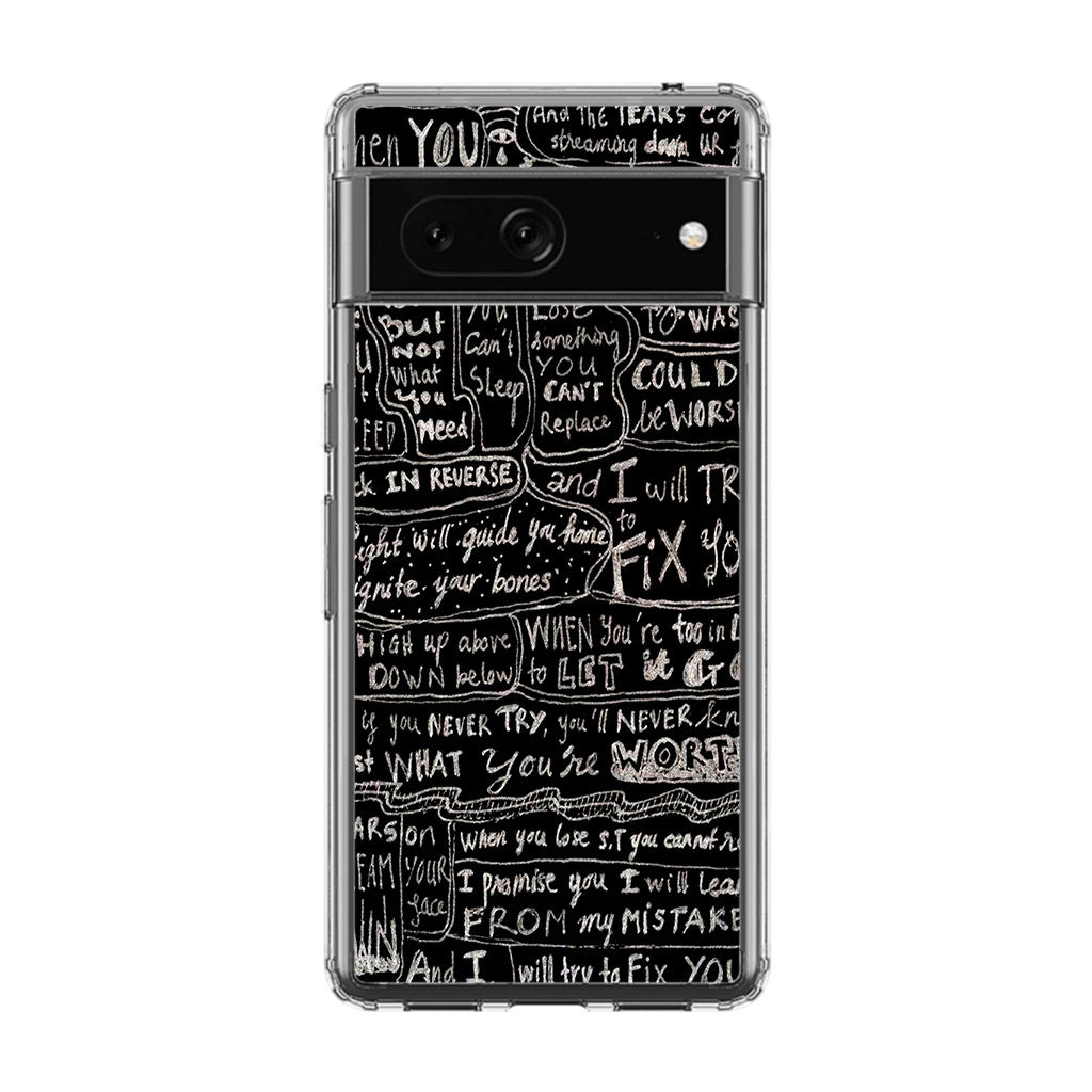 Fix You Lyrics Google Pixel 7 Case