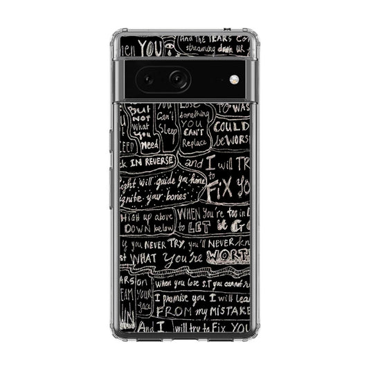 Fix You Lyrics Google Pixel 7 Case