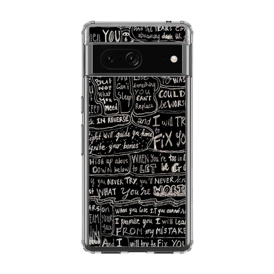 Fix You Lyrics Google Pixel 7a Case