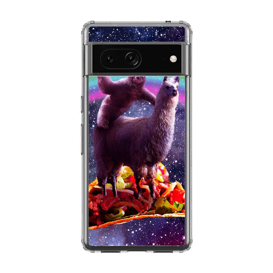 LLama And Sloth On Space Google Pixel 7 Case