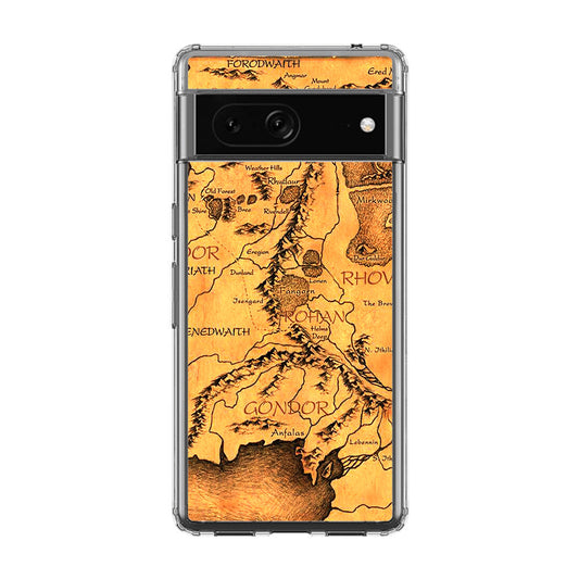 Middle Earth Map Hobbit Google Pixel 7 Case