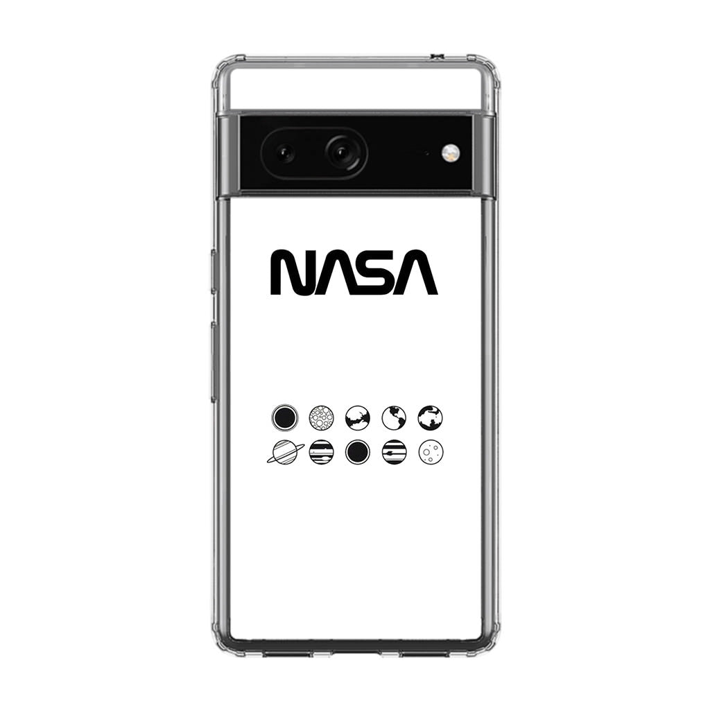 NASA Minimalist White Google Pixel 7 Case