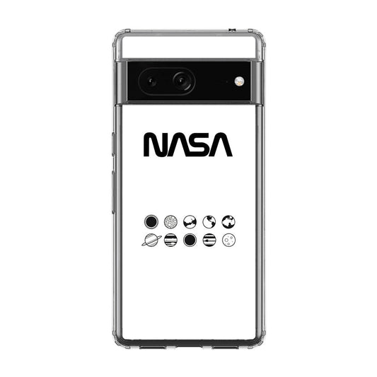 NASA Minimalist White Google Pixel 7a Case