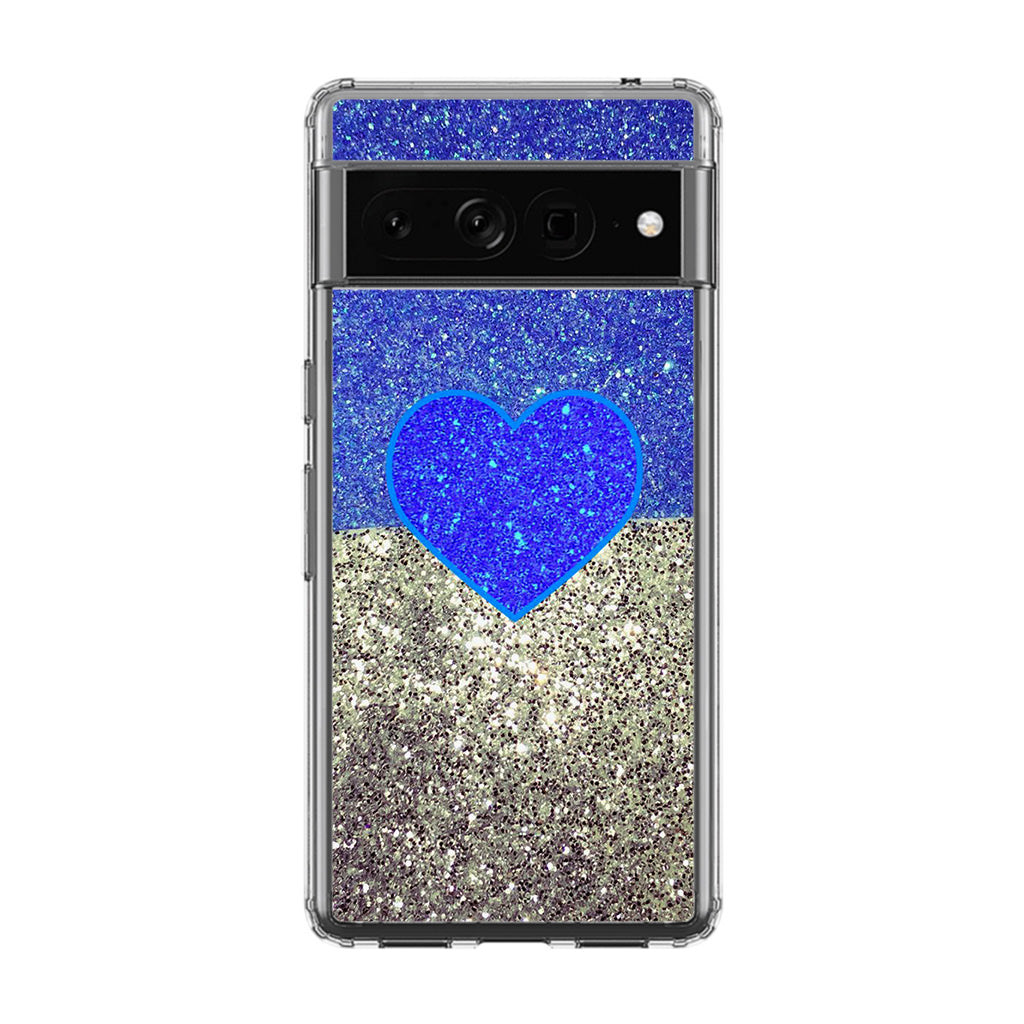 Love Glitter Blue and Grey Google Pixel 7 Pro Case