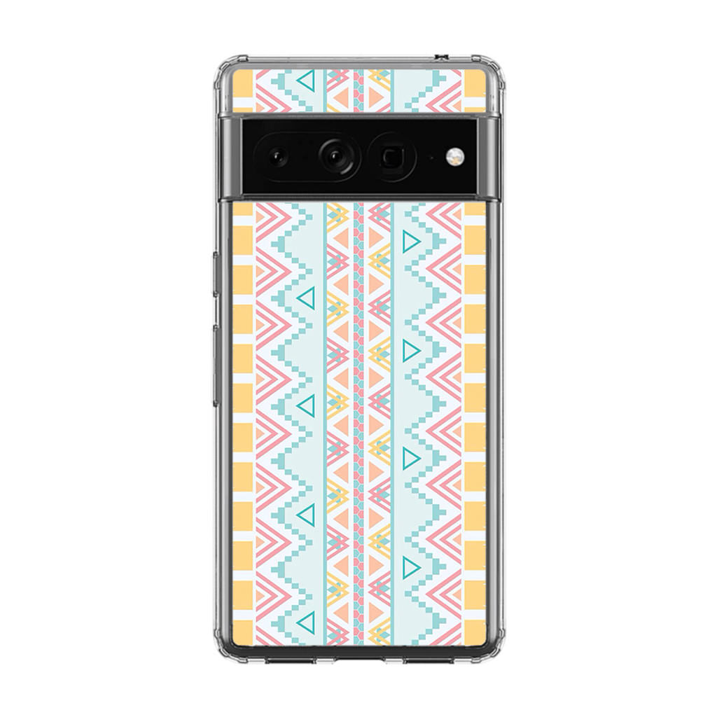 Peach Aztec Pattern Google Pixel 7 Pro Case