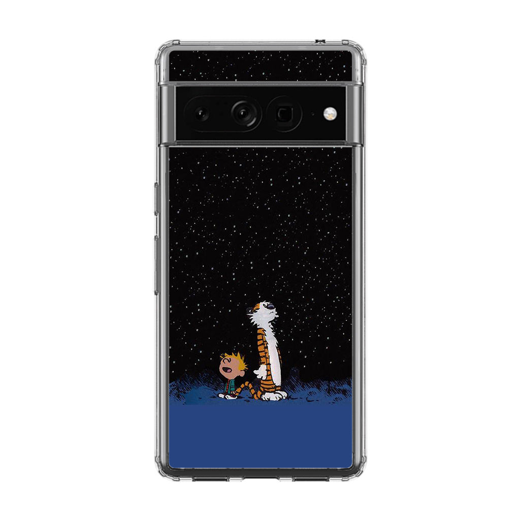 Calvin and Hobbes Space Google Pixel 7 Pro Case