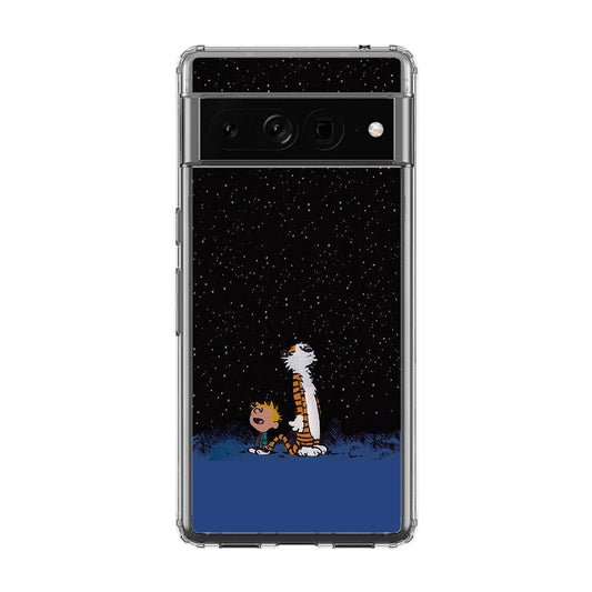 Calvin and Hobbes Space Google Pixel 7 Pro Case