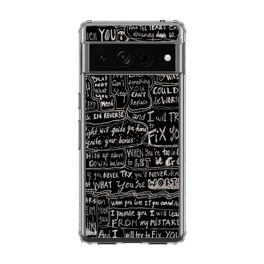 Fix You Lyrics Google Pixel 7 Pro Case