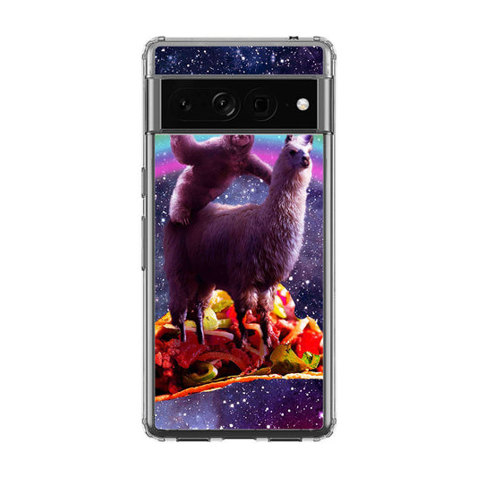 LLama And Sloth On Space Google Pixel 7 Pro Case