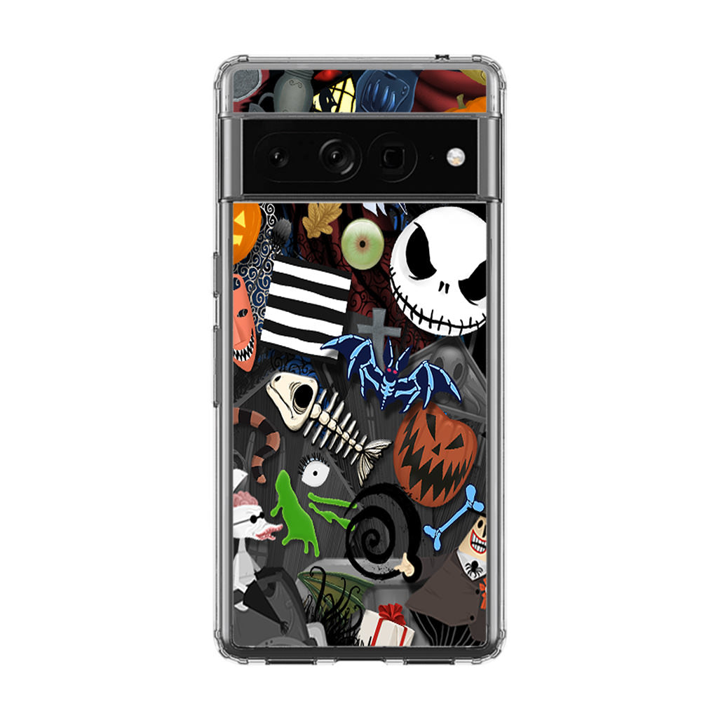 Nightmare Before Chrismast Collage Google Pixel 7 Pro Case