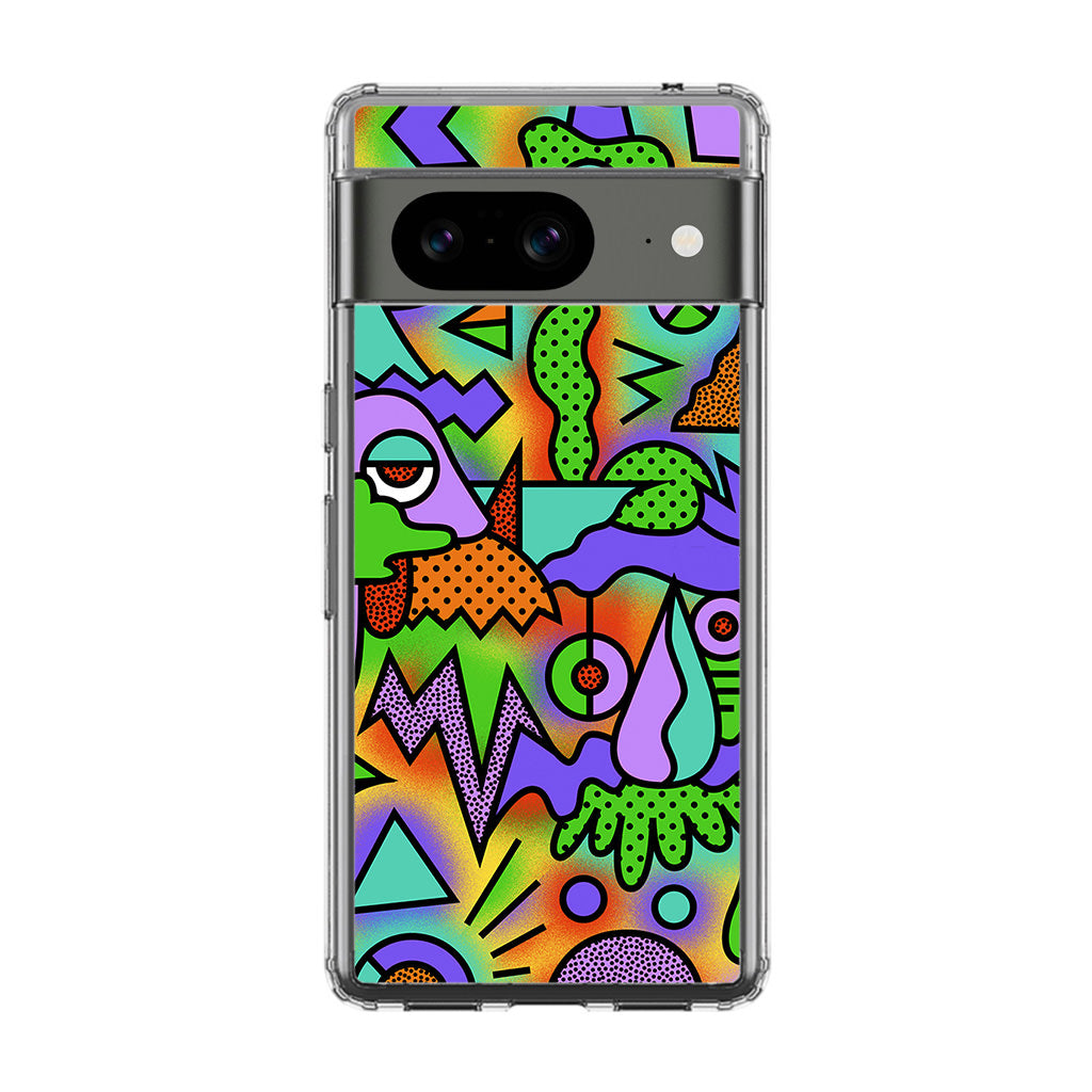 Abstract Colorful Doodle Art Google Pixel 8 Case