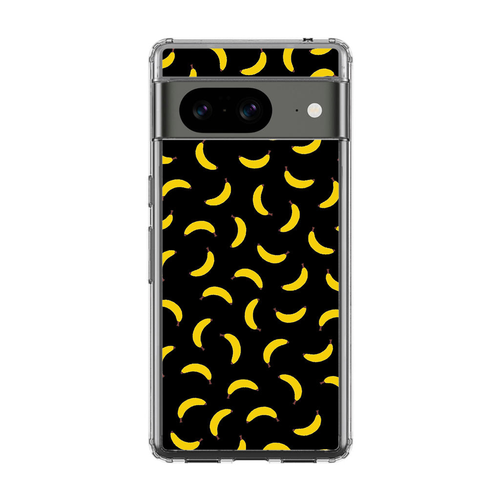 Bananas Fruit Pattern Black Google Pixel 8 Case