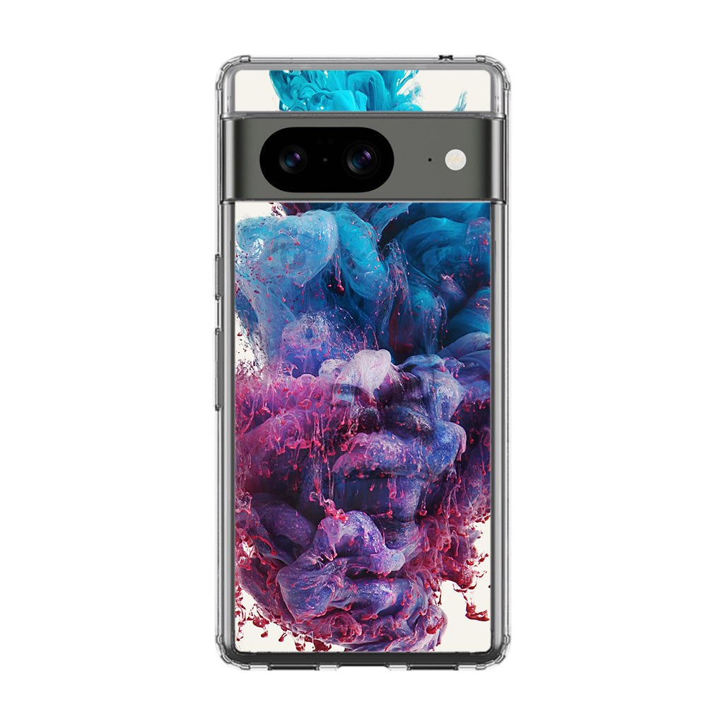 Colorful Dust Art on White Google Pixel 8 Case