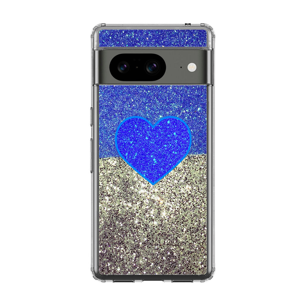 Love Glitter Blue and Grey Google Pixel 8 Case