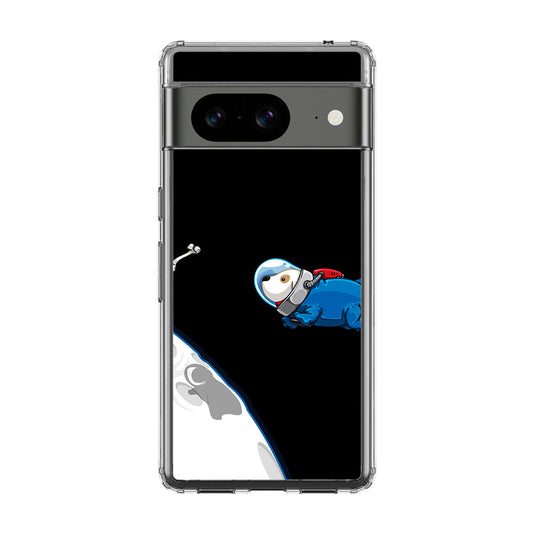 Space Dog Chasing A Bone Google Pixel 8 Case