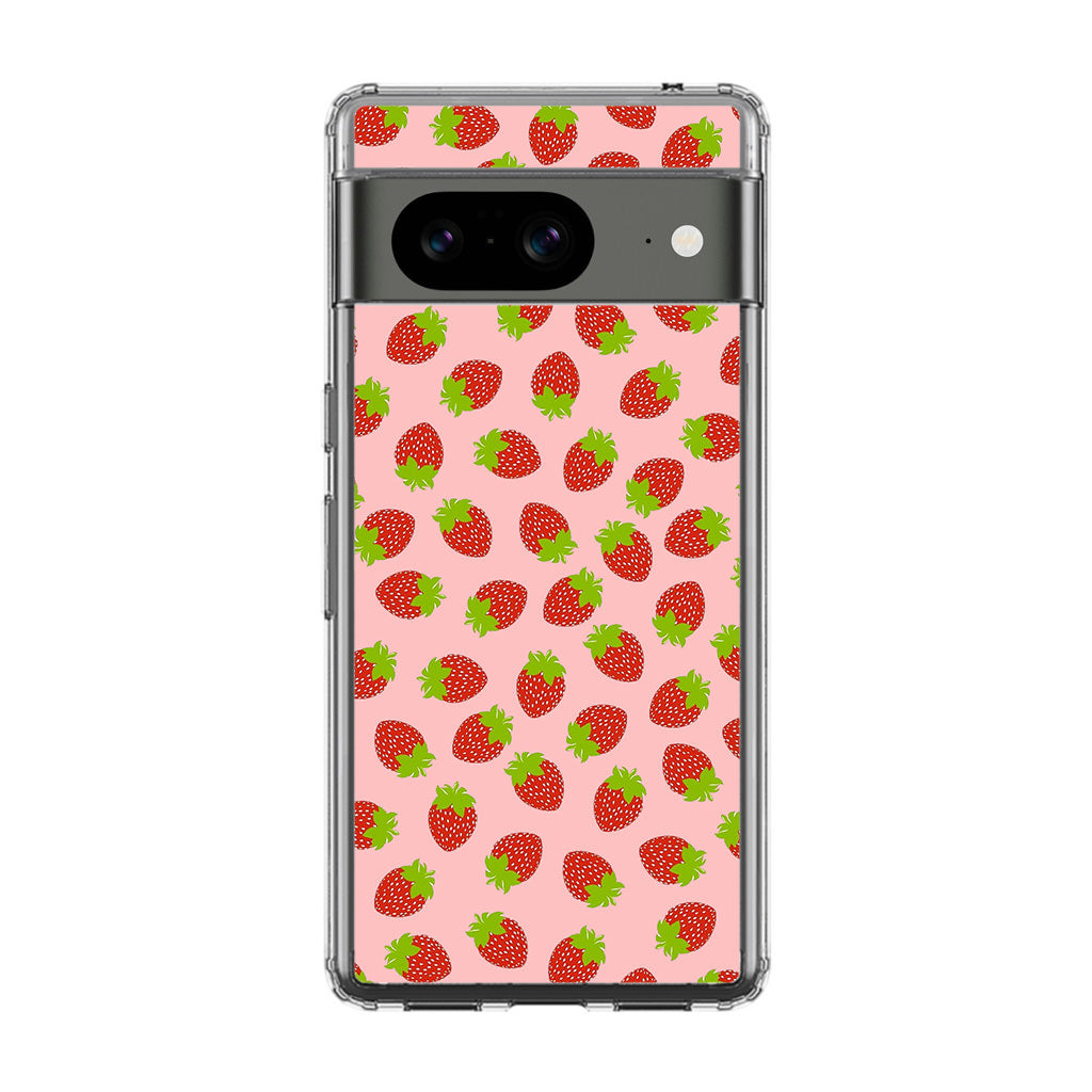 Strawberries Pattern Google Pixel 8 Case